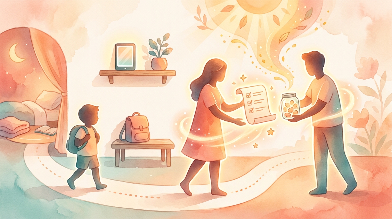 Caregiver Handoff Routine for Kids: A Research-Backed 2026 Guide to Consistent Rules, Chores, and Screen-Time Limits